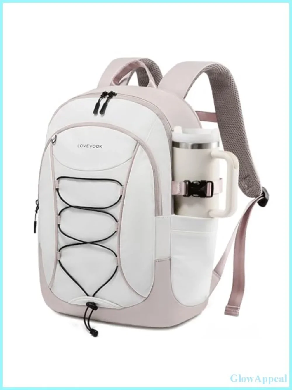 Laptop Backpack with Giant Tumbler Pocket Water Resistant 15.6 Inch